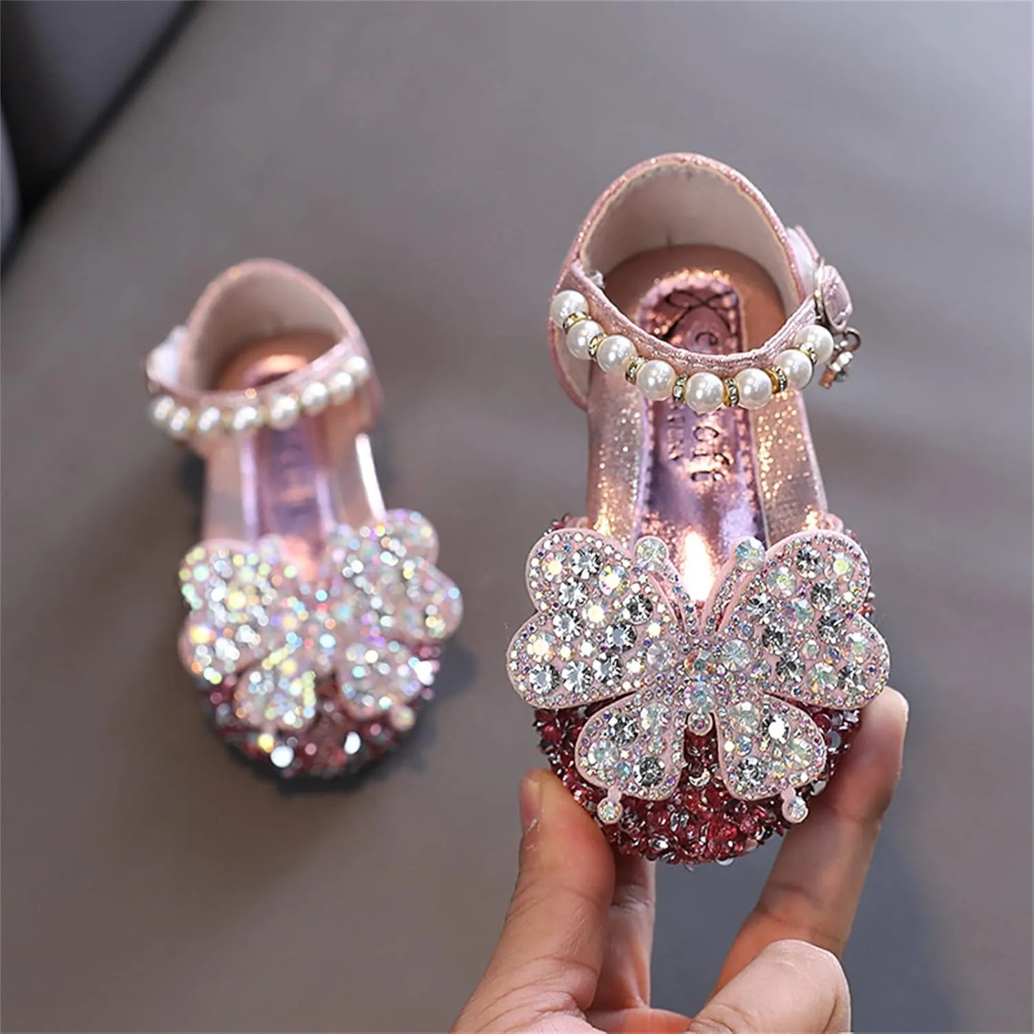 Fashion Spring and Summer Children Dance Shoes Girls Dress Show Princess Shoes Pearl Sequins Animal Size 5 Shoes Girls