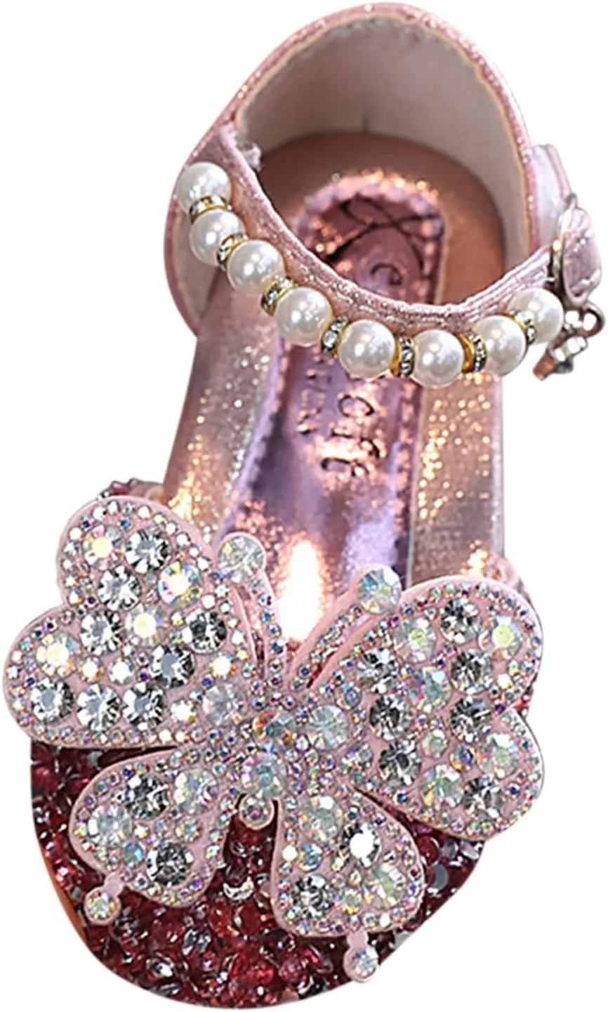 Fashion Spring and Summer Children Dance Shoes Girls Dress Show Princess Shoes Pearl Sequins Animal Size 5 Shoes Girls