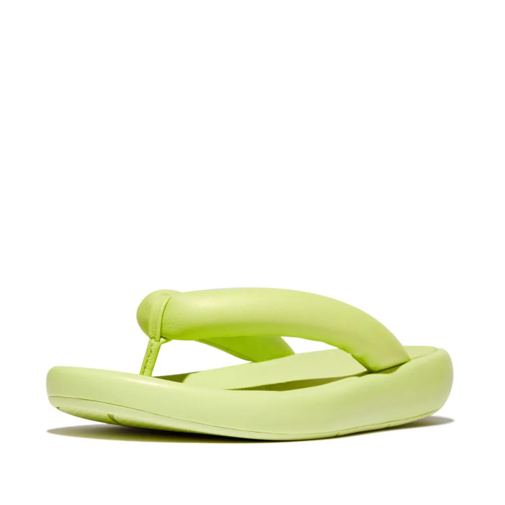 Fitflop IQushion D-Luxe x Roksanda Padded leather Flip Flops Lime