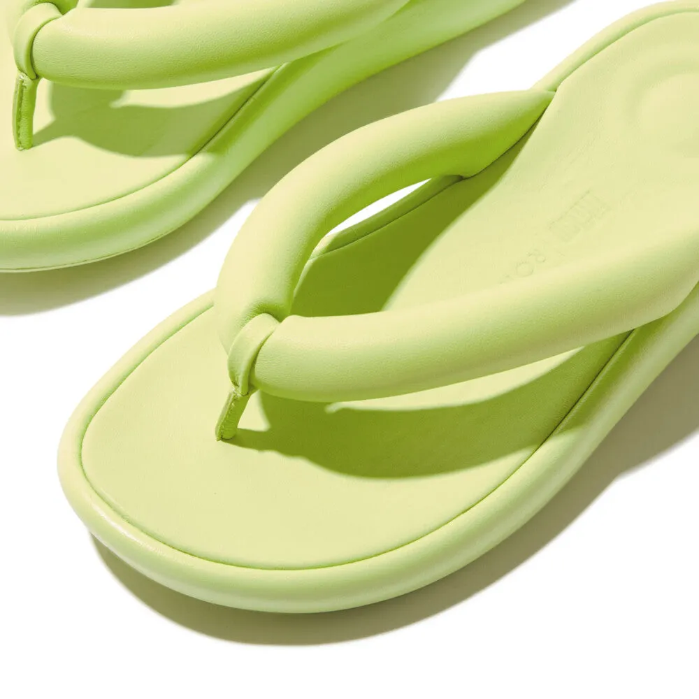 Fitflop IQushion D-Luxe x Roksanda Padded leather Flip Flops Lime