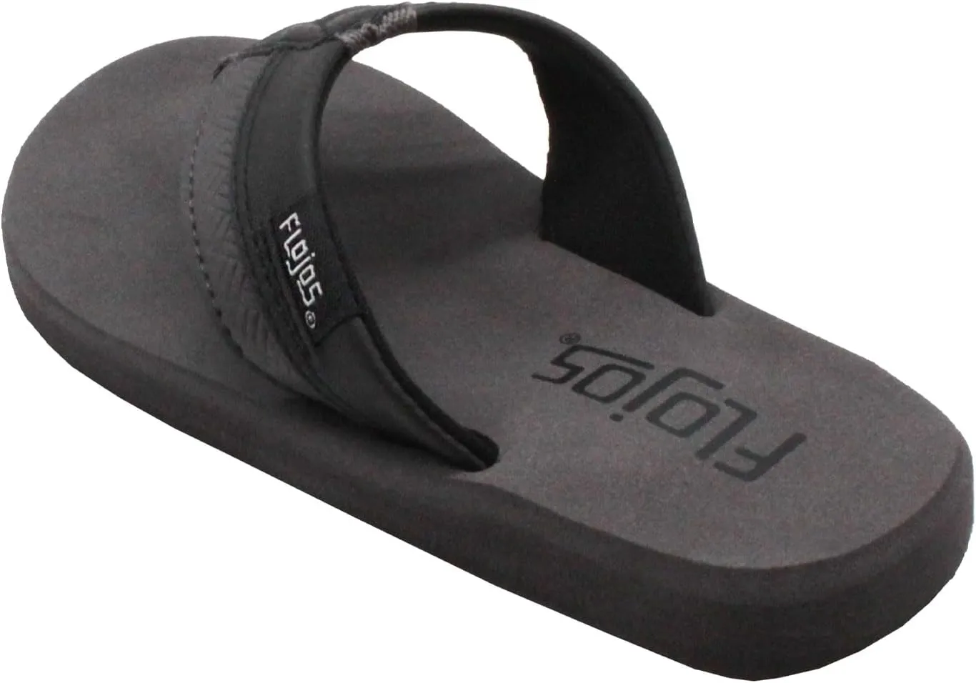 Flojos Kid's Ryan Sandal, Tutone Strap With Arch Support, Gray/Black