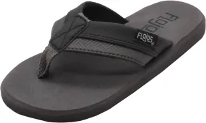 Flojos Kid's Ryan Sandal, Tutone Strap With Arch Support, Gray/Black