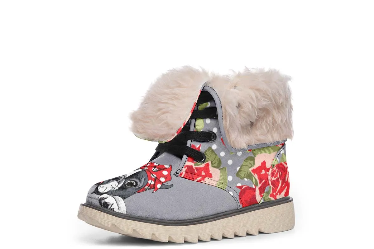 Floral Boston Terrier Polar Vibe Boots
