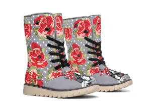 Floral Boston Terrier Polar Vibe Boots