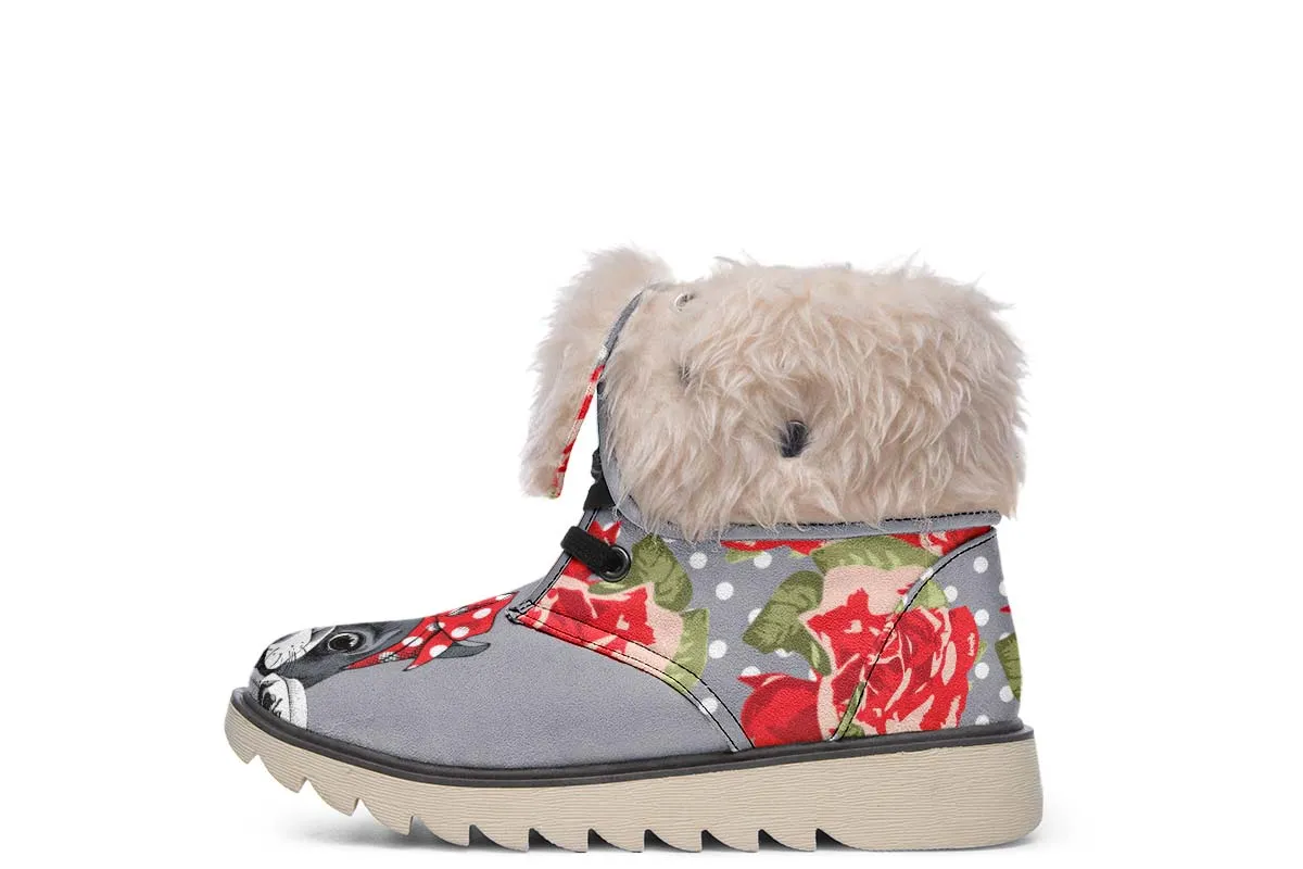 Floral Boston Terrier Polar Vibe Boots