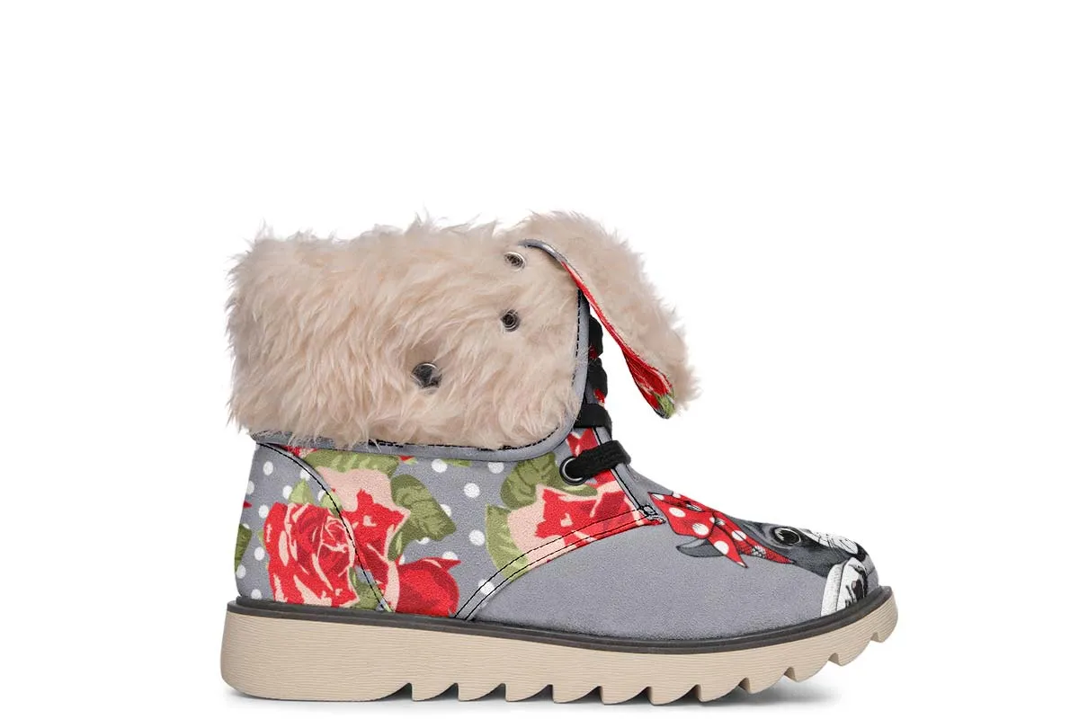 Floral Boston Terrier Polar Vibe Boots
