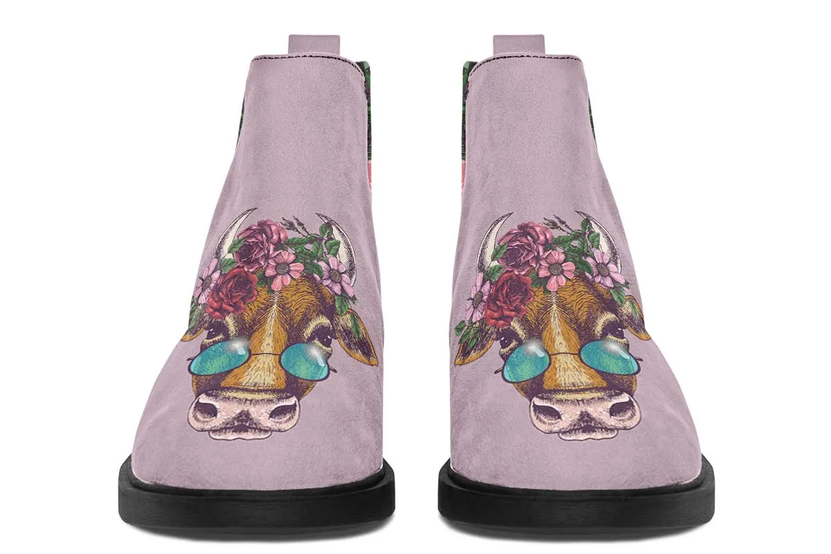 Floral Cow Neat Vibe Boots
