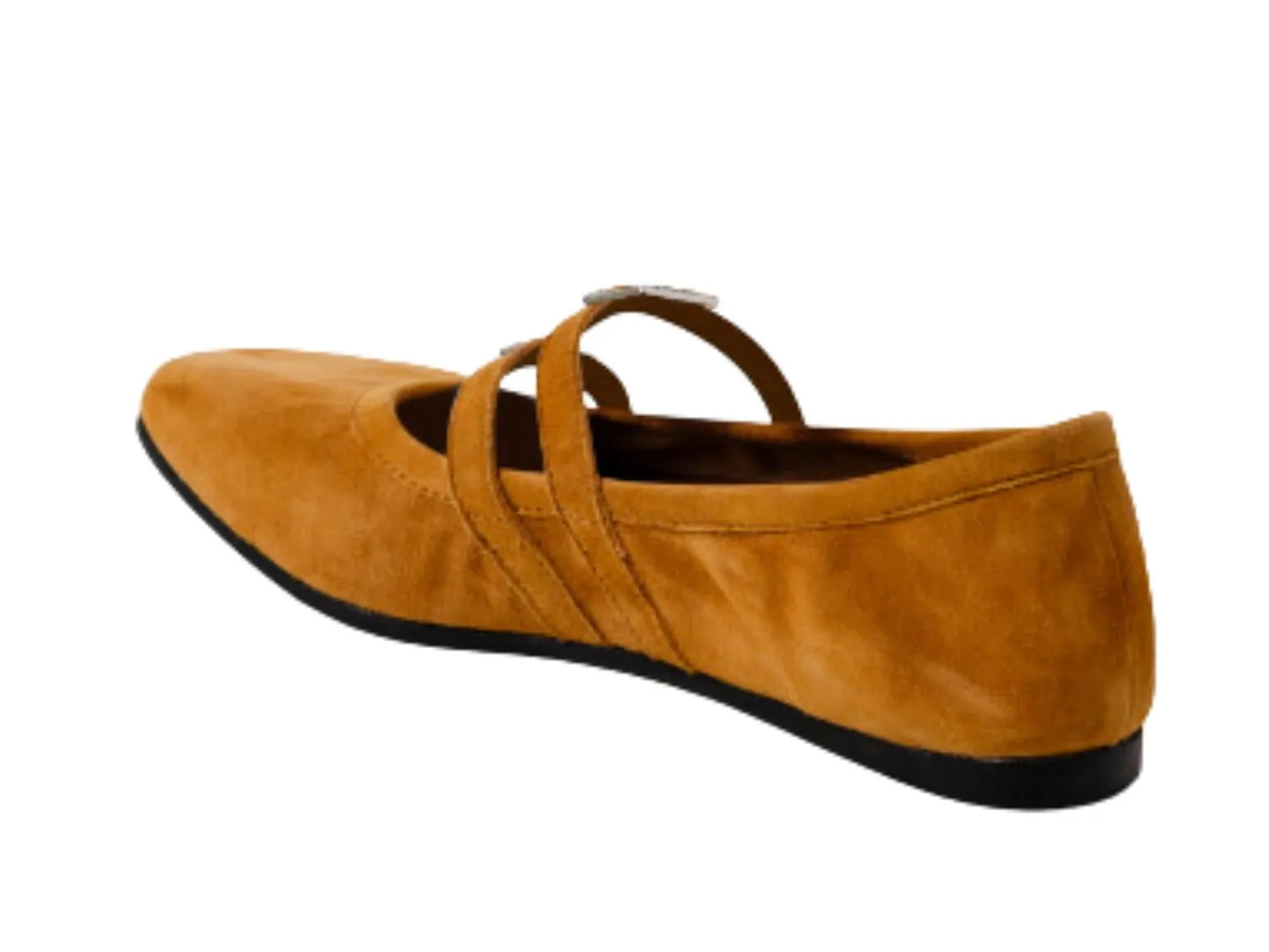 Free People: Crystal Gemini Flat in Burnt Caramel Suede