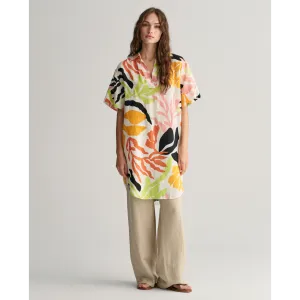 GANT Relaxed Palm Print Linen Caftan Medal Yellow 4503329