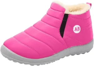 Girl Jelly Boots Childrens Winter Fleece Childrens Boots Flat Splashing Fleece Boots for Youth Girl Size 5