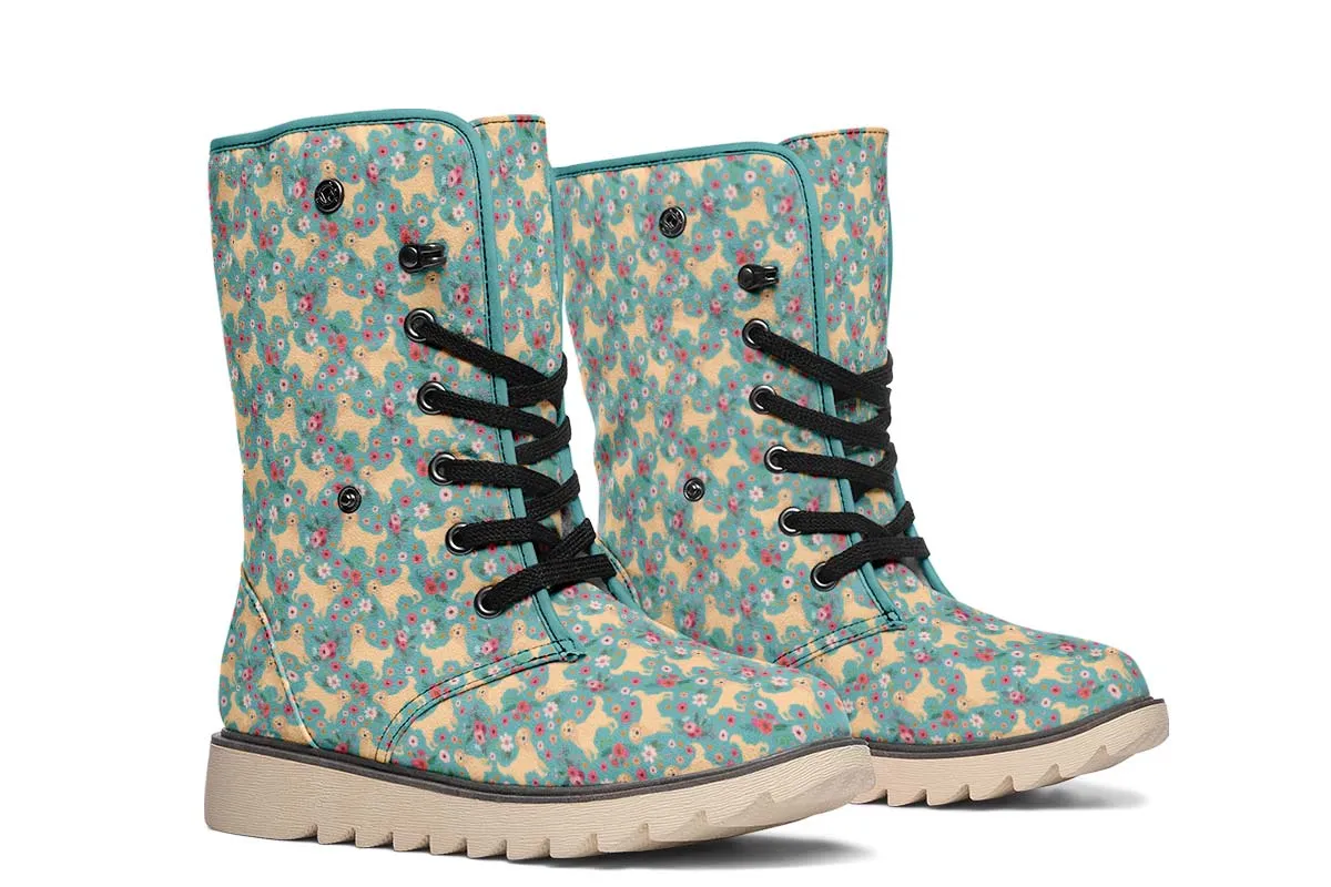 Golden Retriever Flower Polar Vibe Boots