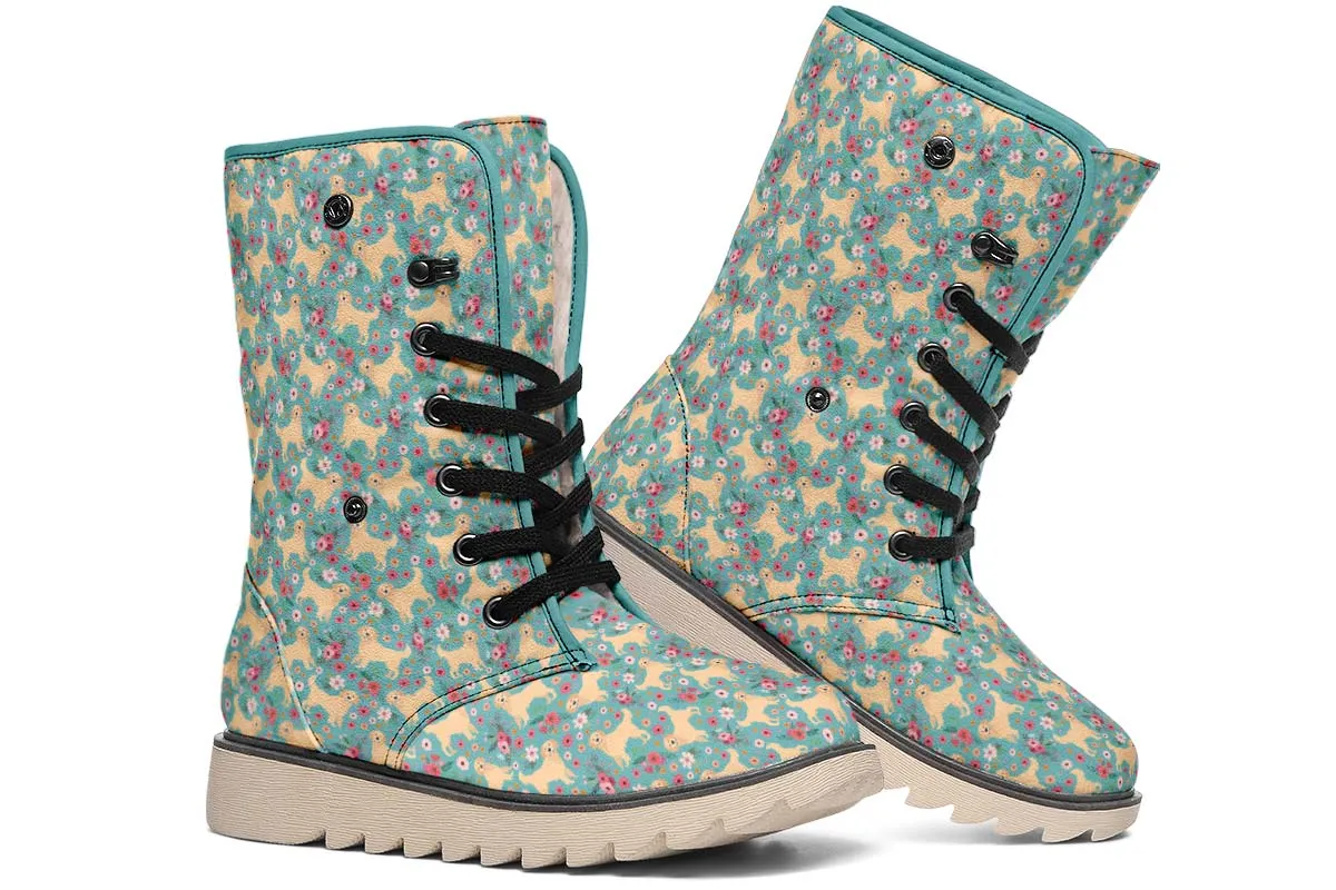 Golden Retriever Flower Polar Vibe Boots