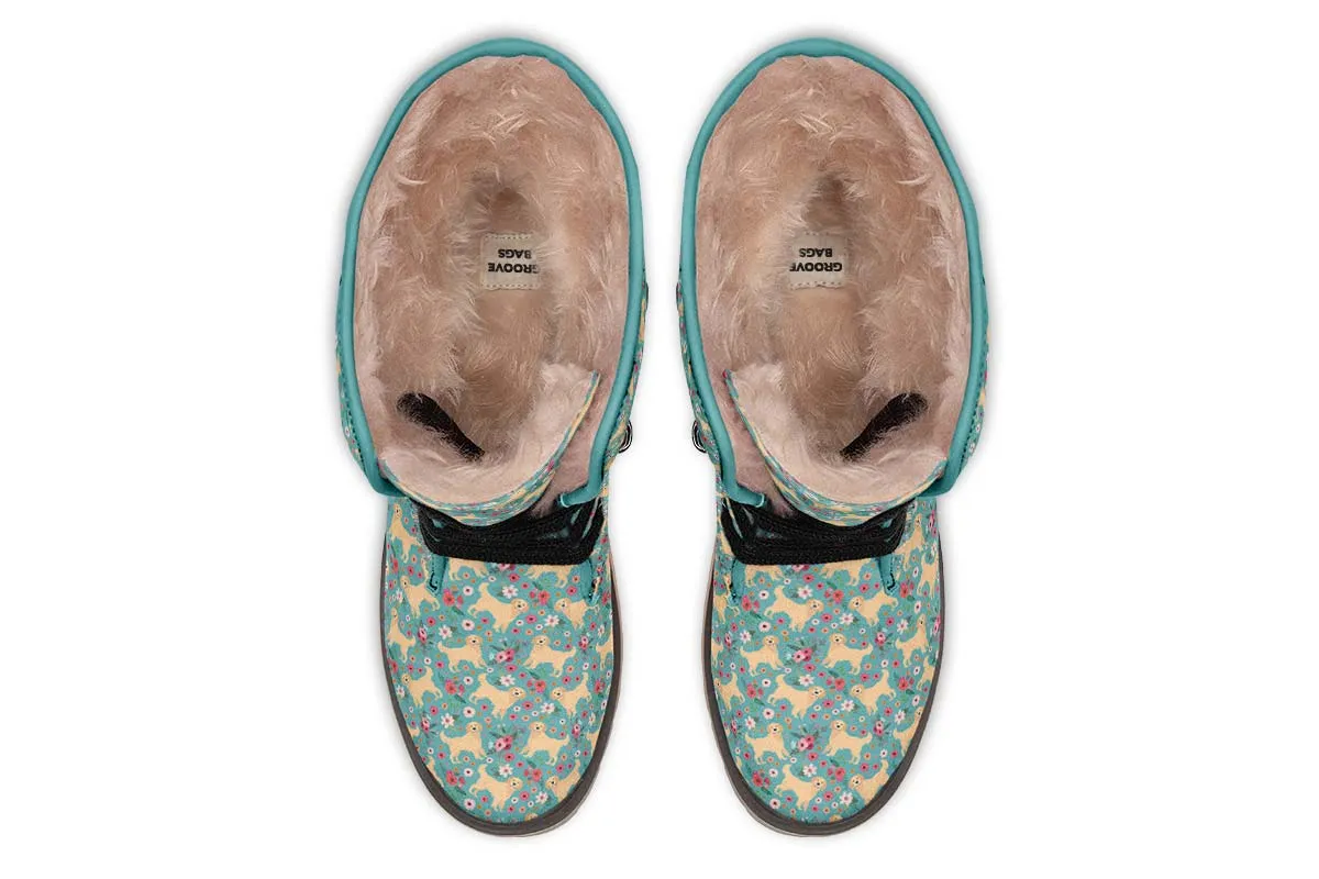 Golden Retriever Flower Polar Vibe Boots