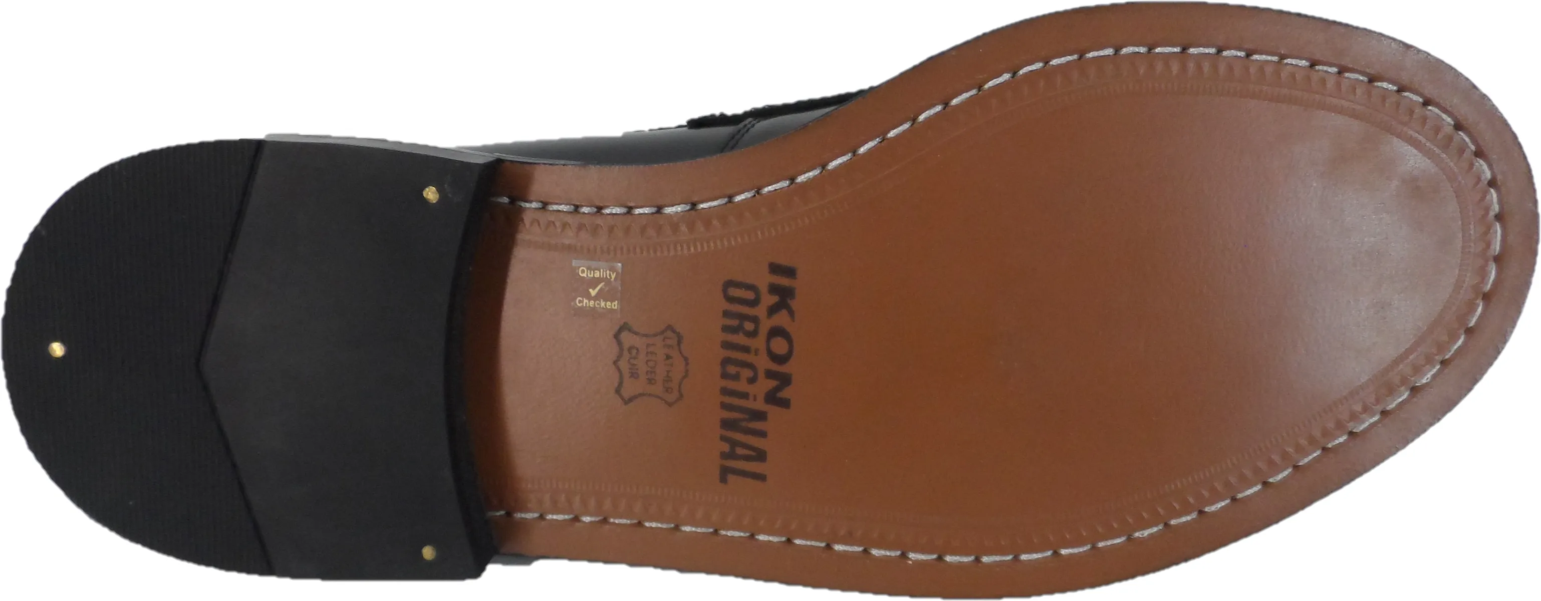 ikon Original Black Quad Punch Retro,Ska,Northern Soul Tassel Loafers