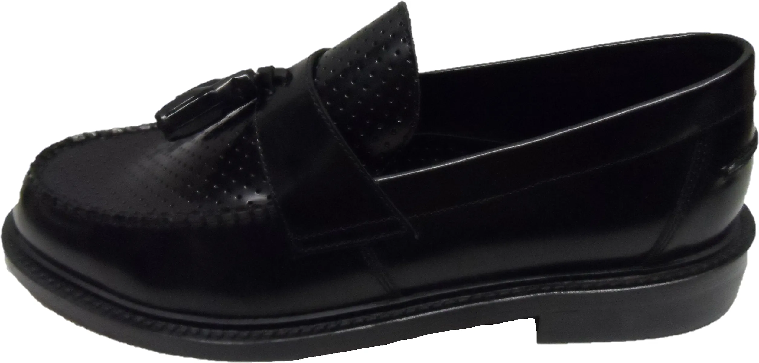 ikon Original Black Quad Punch Retro,Ska,Northern Soul Tassel Loafers