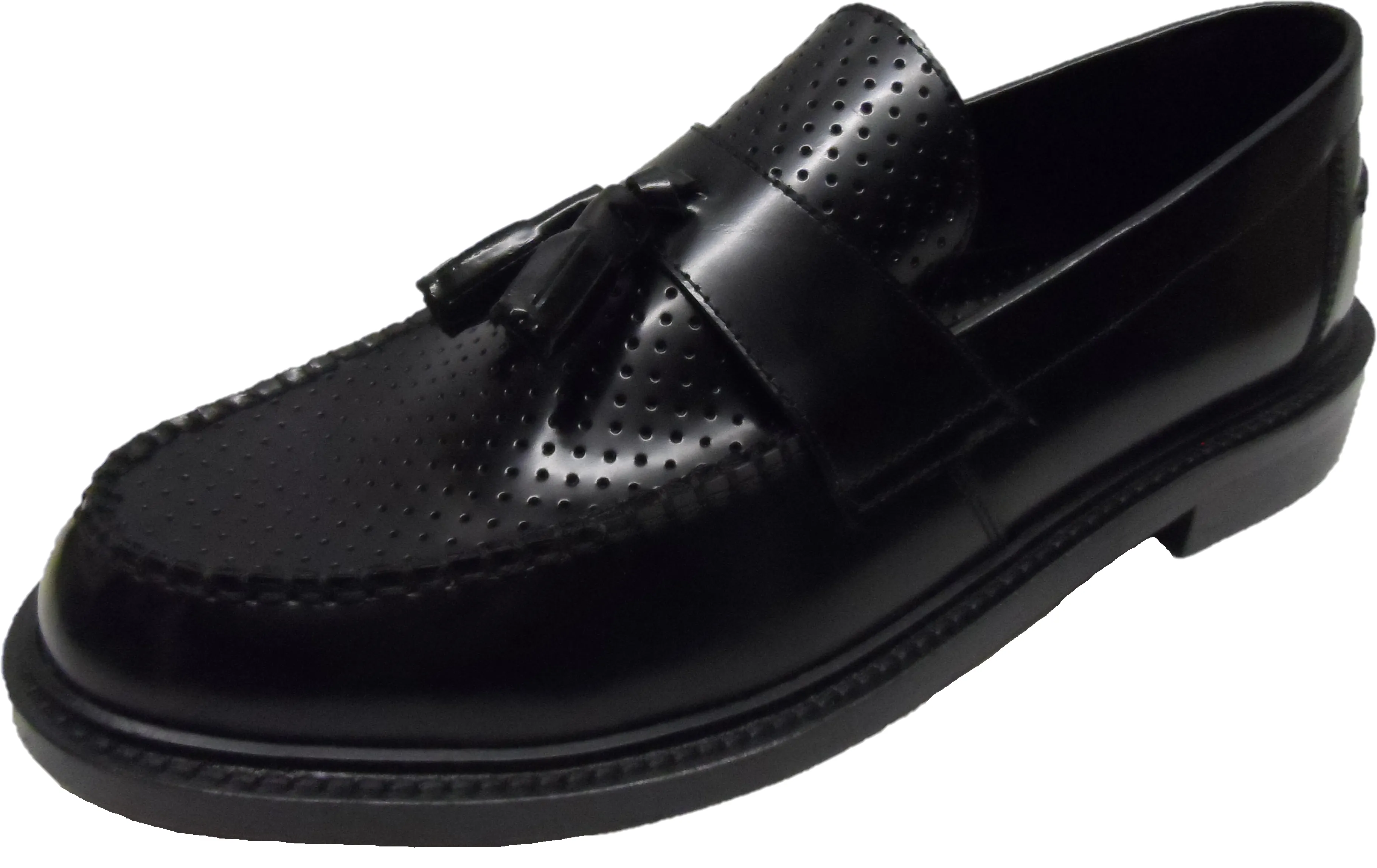 ikon Original Black Quad Punch Retro,Ska,Northern Soul Tassel Loafers
