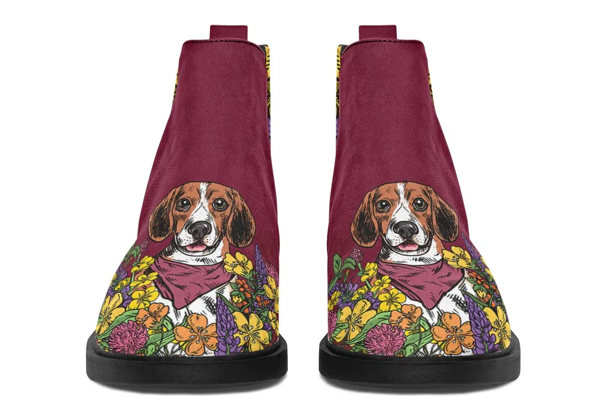 Illustrated Beagle Neat Vibe Boots