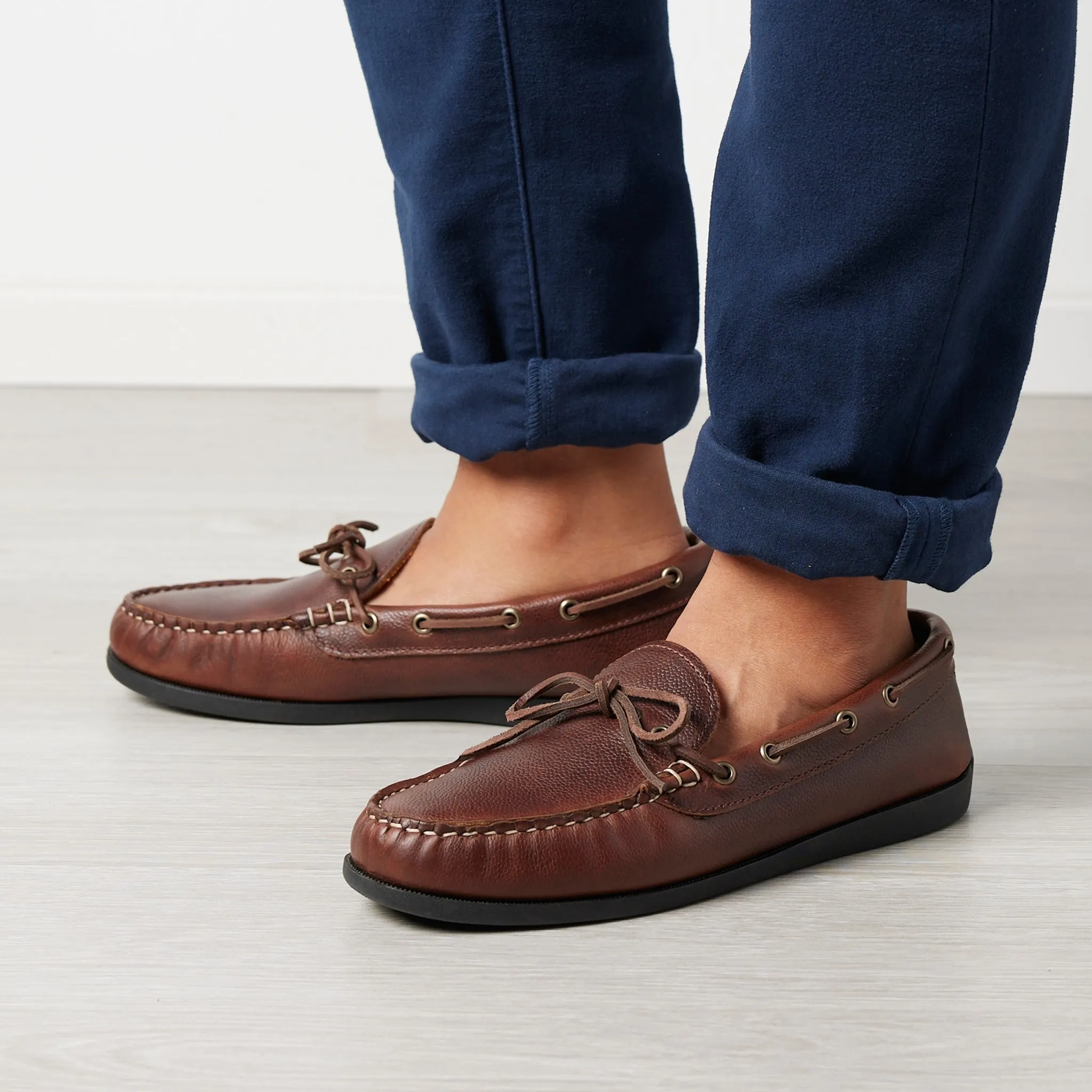 In Stock Men’s Canoe Shoe: Brown Pebble