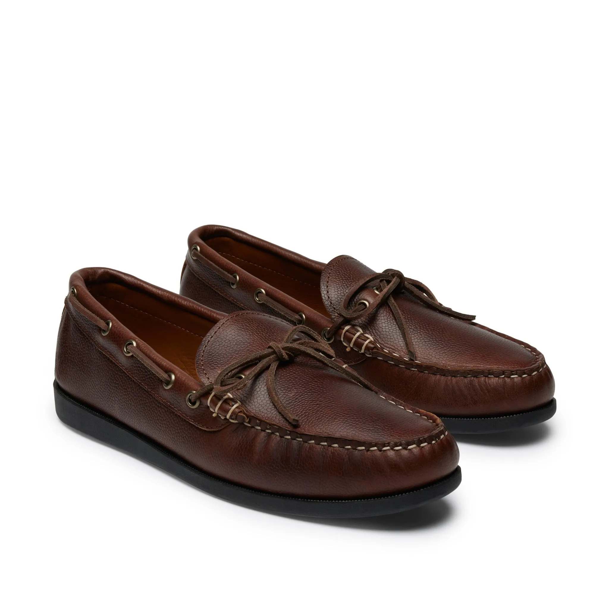 In Stock Men’s Canoe Shoe: Brown Pebble
