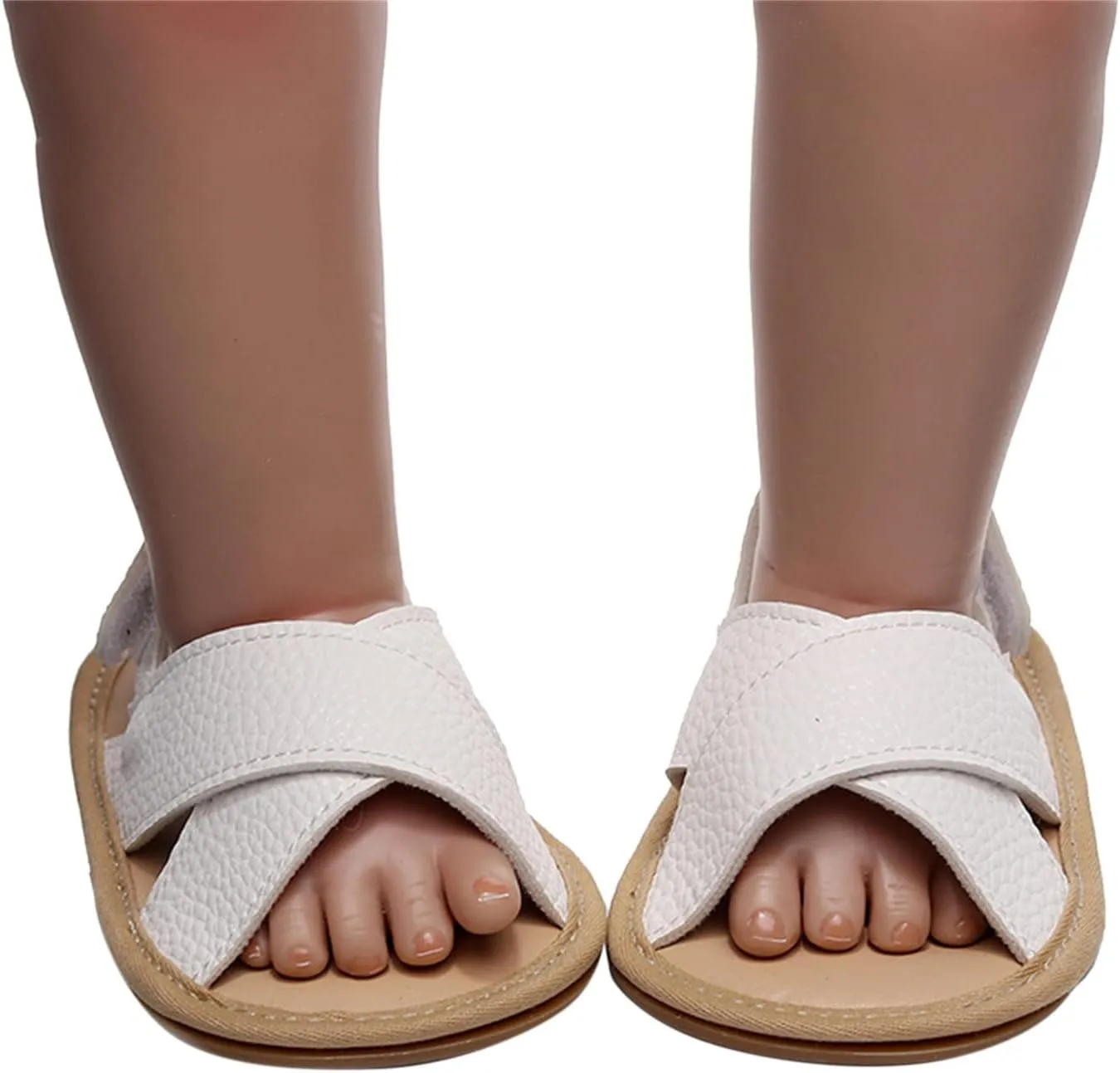 Infant Girls Boys Open Toe Solid Shoes Toddler First Walking Soft Sole Flat Sandals Bowknot Princess Water Shoes