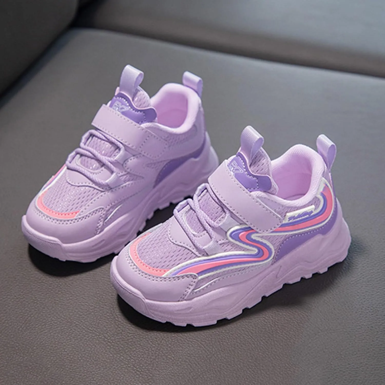 IWIHMIV Girls Tennis Shoes Girls Sneakers Kids Sneakers for Boys Girls Running Tennis Shoes Breathable Sport Athletic Shoes