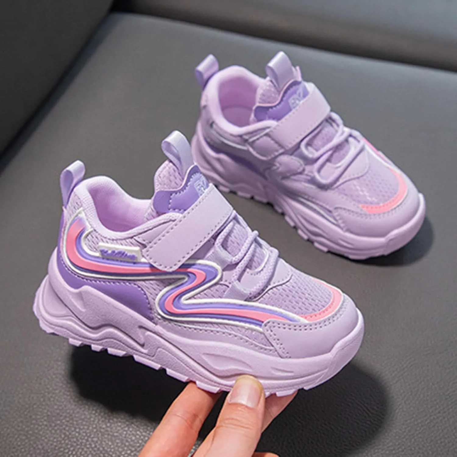 IWIHMIV Girls Tennis Shoes Girls Sneakers Kids Sneakers for Boys Girls Running Tennis Shoes Breathable Sport Athletic Shoes