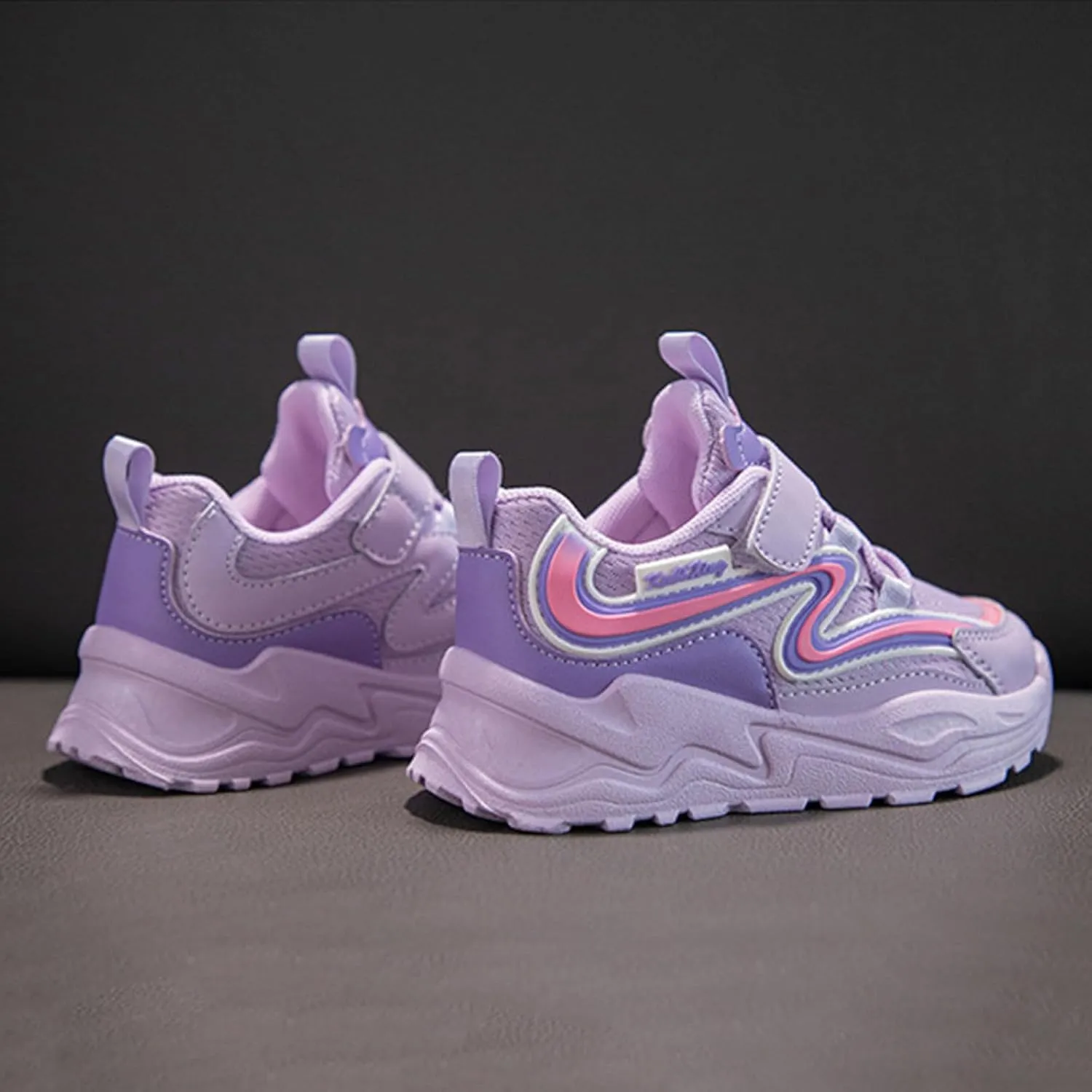IWIHMIV Girls Tennis Shoes Girls Sneakers Kids Sneakers for Boys Girls Running Tennis Shoes Breathable Sport Athletic Shoes