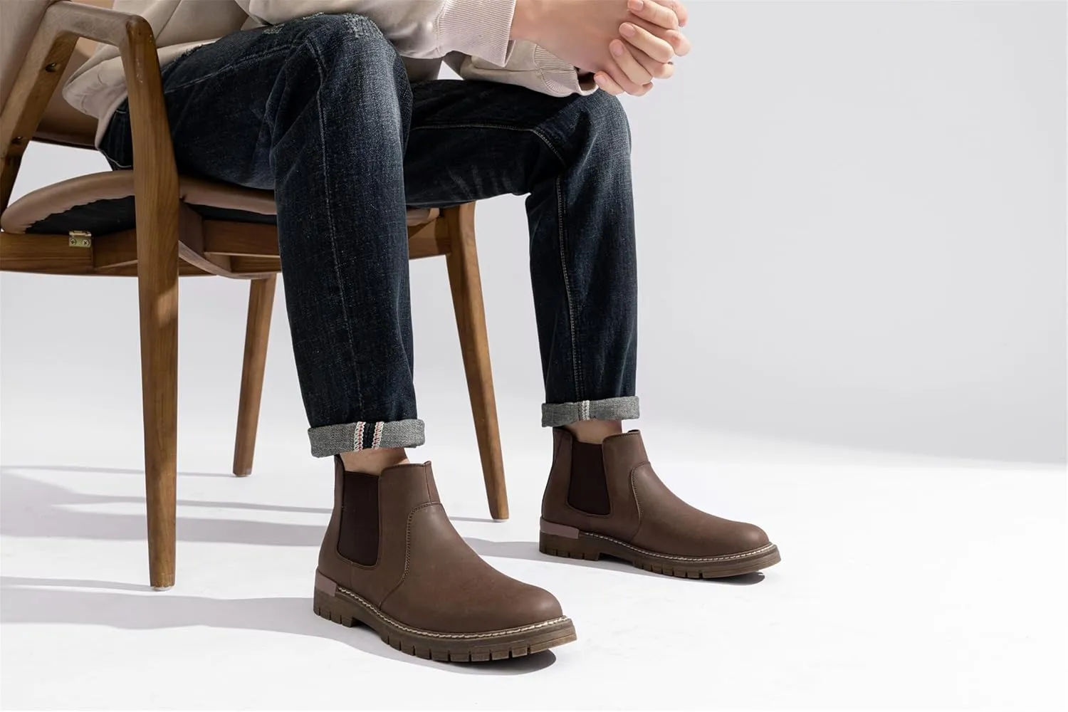 Jousen Men's Boots Casual Mens Slip On Boots Ankle Chelsea Boots for Men