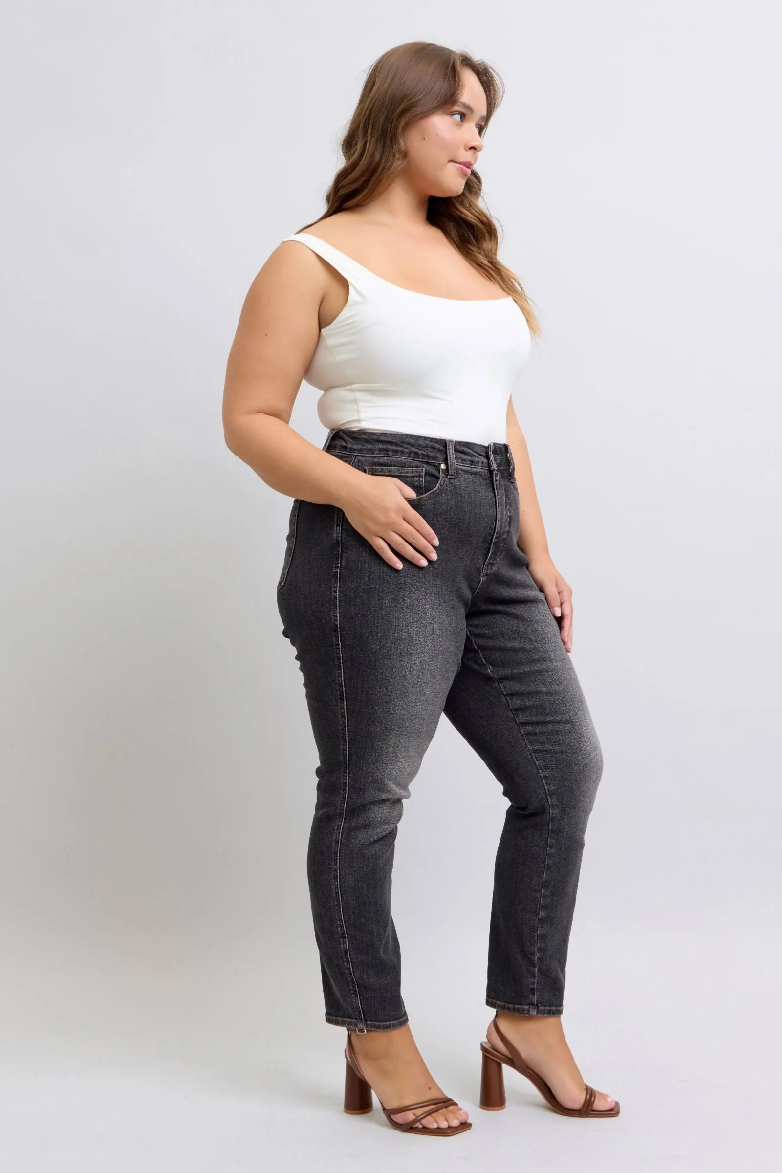 Judy Blue Slim Leg Denim - Black Wash