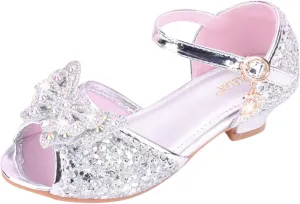 Kids Girls Glitter Butterfly Sandals Sequin hinestone Dress Shoes Little/Big Kids Fashion Girls Slippers Clog