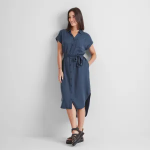 Lenira Womens Shirt Dress - Dark Denim