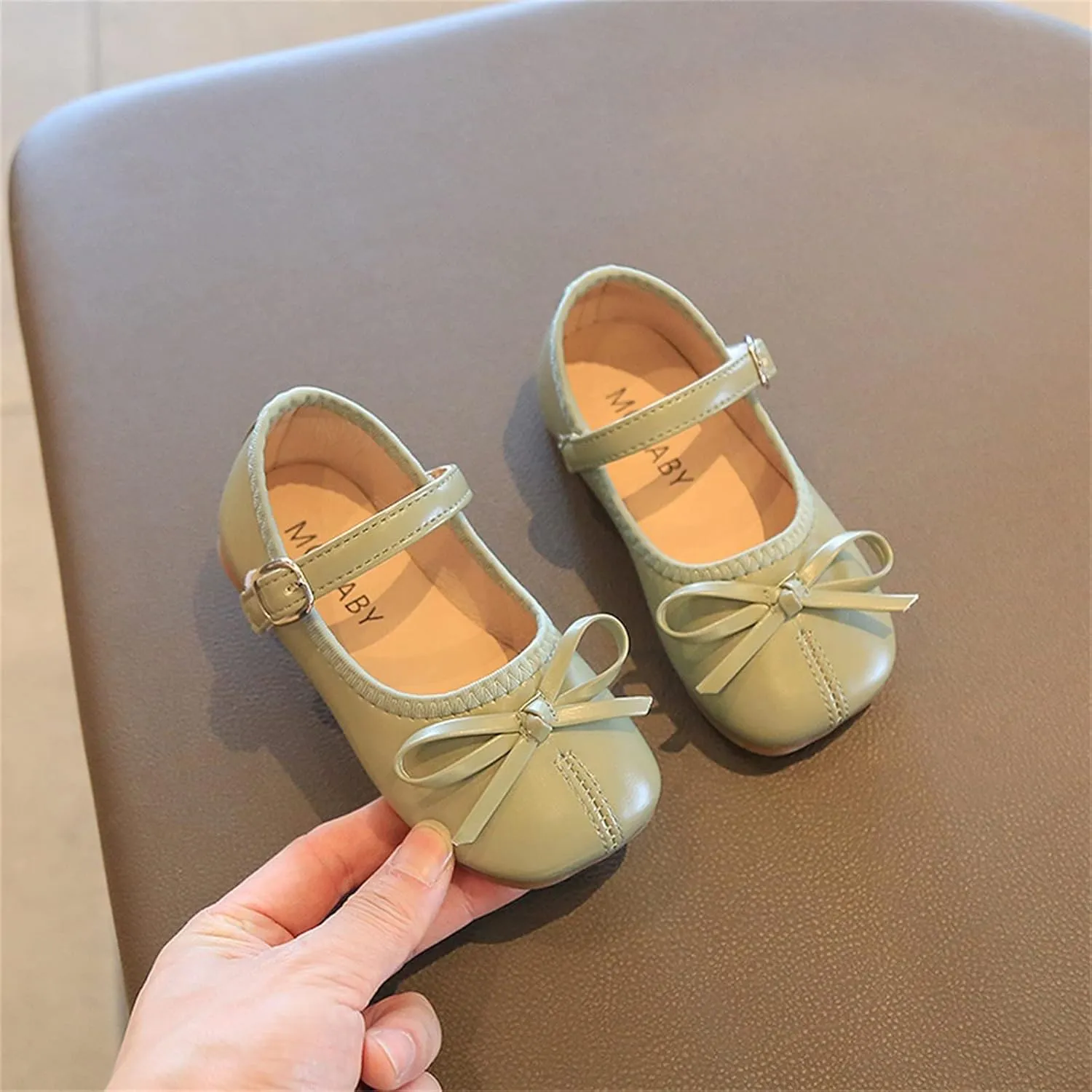 Little Girls Dress Shoes Bow Slip On Mary Jane Ballet Flats Flower Toddler Girl School Party Wedding Shoes