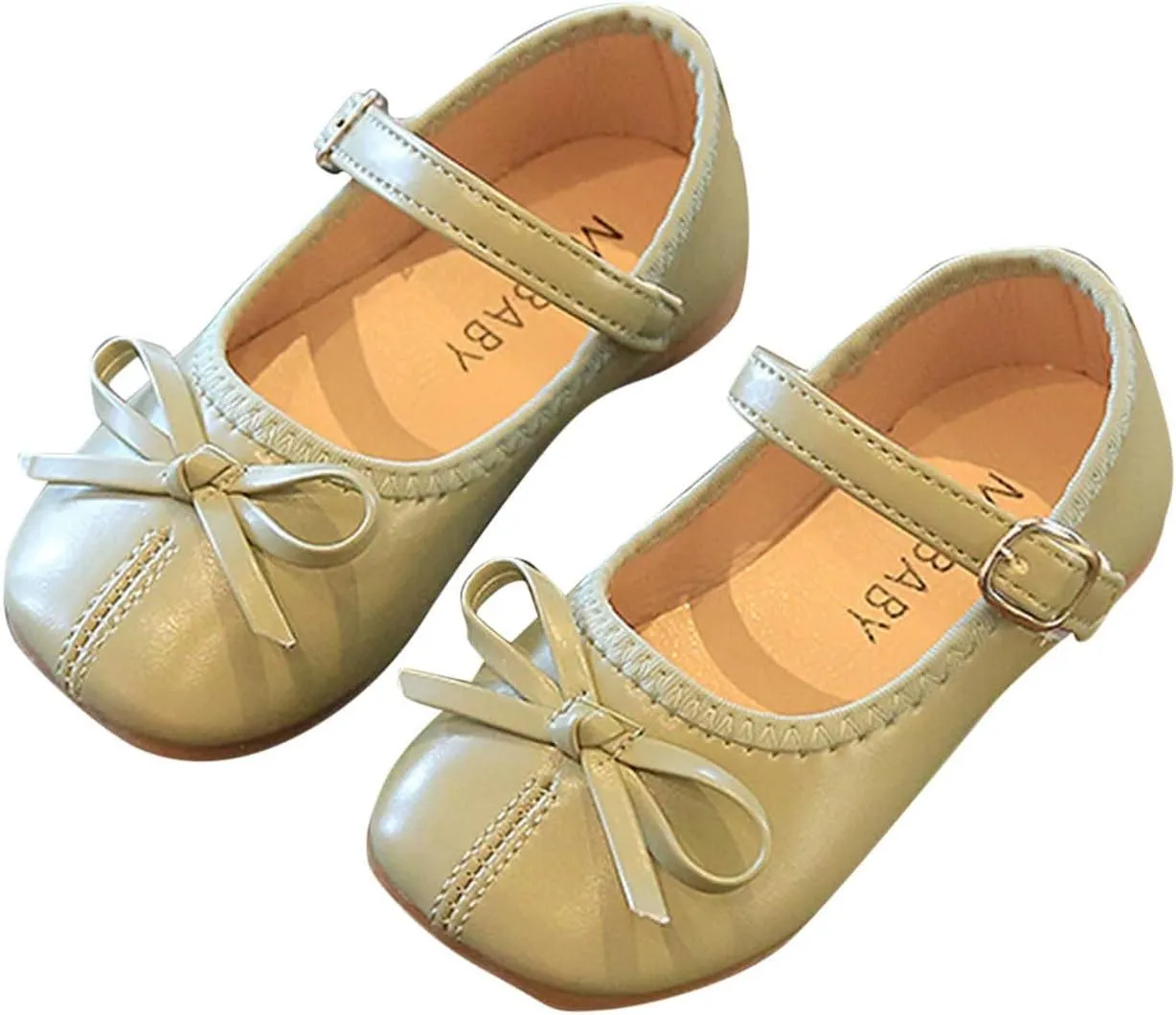 Little Girls Dress Shoes Bow Slip On Mary Jane Ballet Flats Flower Toddler Girl School Party Wedding Shoes