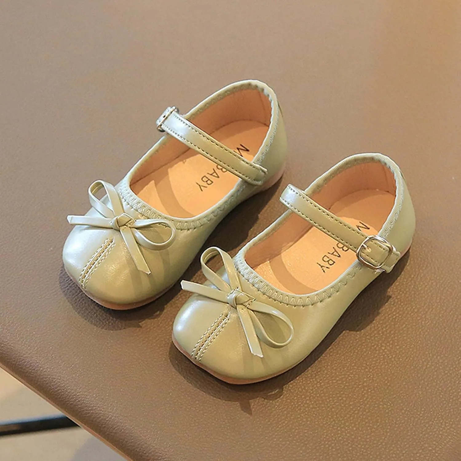 Little Girls Dress Shoes Bow Slip On Mary Jane Ballet Flats Flower Toddler Girl School Party Wedding Shoes