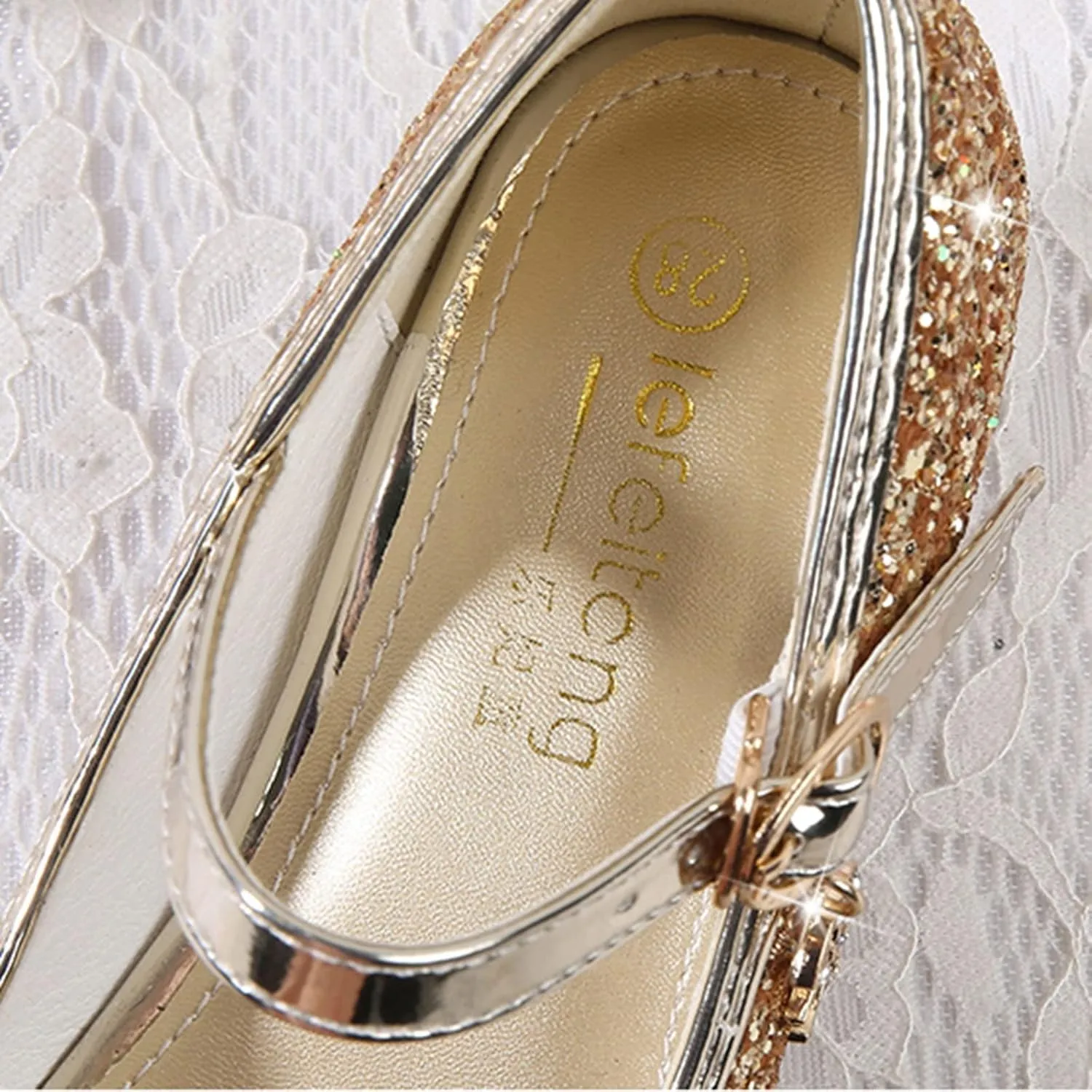 Little Girls Glitter Bowknot Dress Shoes Kids Mary Jane Low Heels Pary Wedding Girls Sandals Toddler Size 8