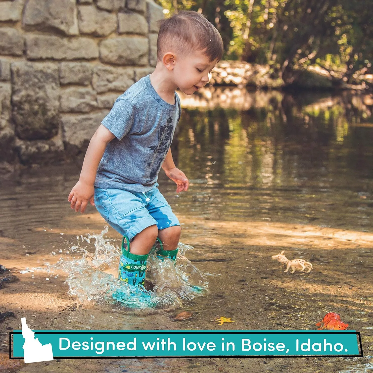 Lone Cone Kids Rain Boots for Girls & Boys  Waterproof Natural Rubber Toddler Rain Boots with Non-Slip Outsole & Easy Pull Handles  Solid, Pattern & Glitter Designs