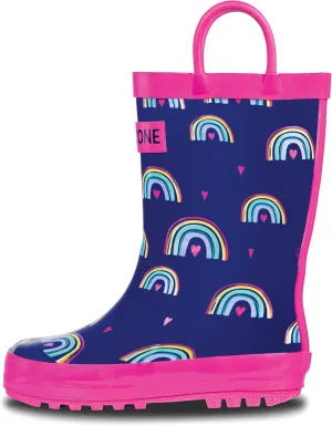 Lone Cone Kids Rain Boots for Girls & Boys  Waterproof Natural Rubber Toddler Rain Boots with Non-Slip Outsole & Easy Pull Handles  Solid, Pattern & Glitter Designs