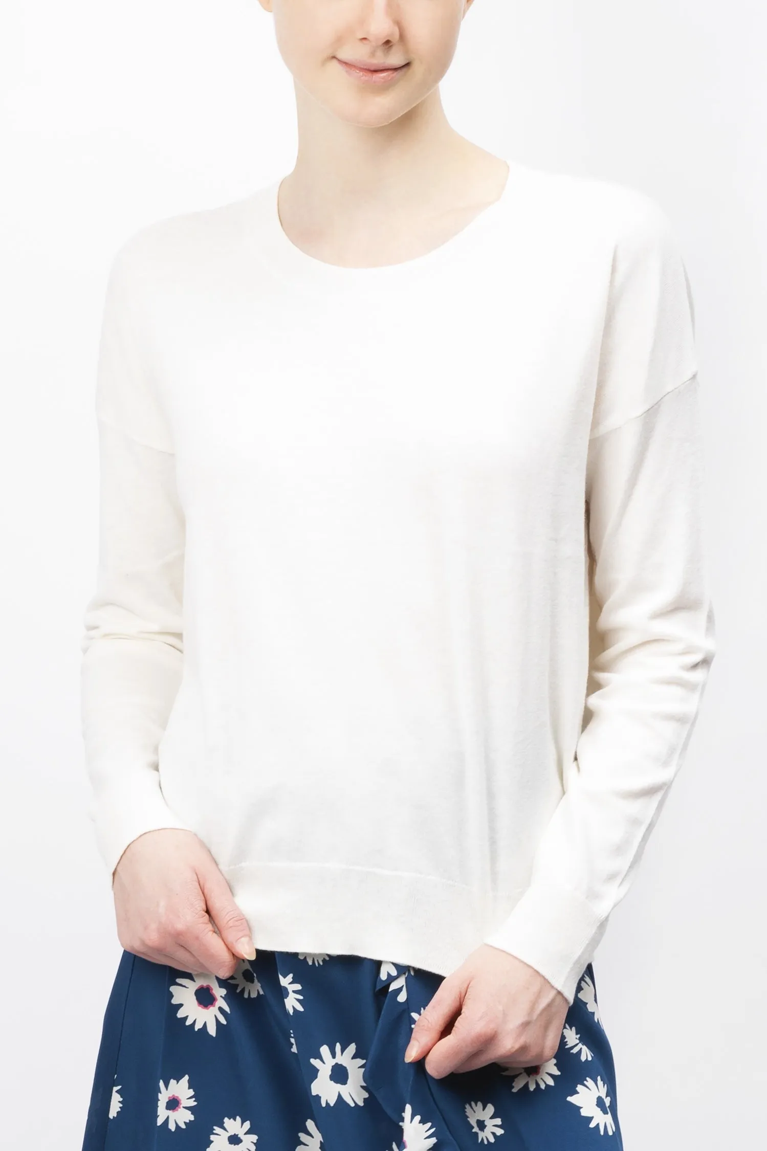 Long Sleeved Cotton And Cashmere Blend Sweater