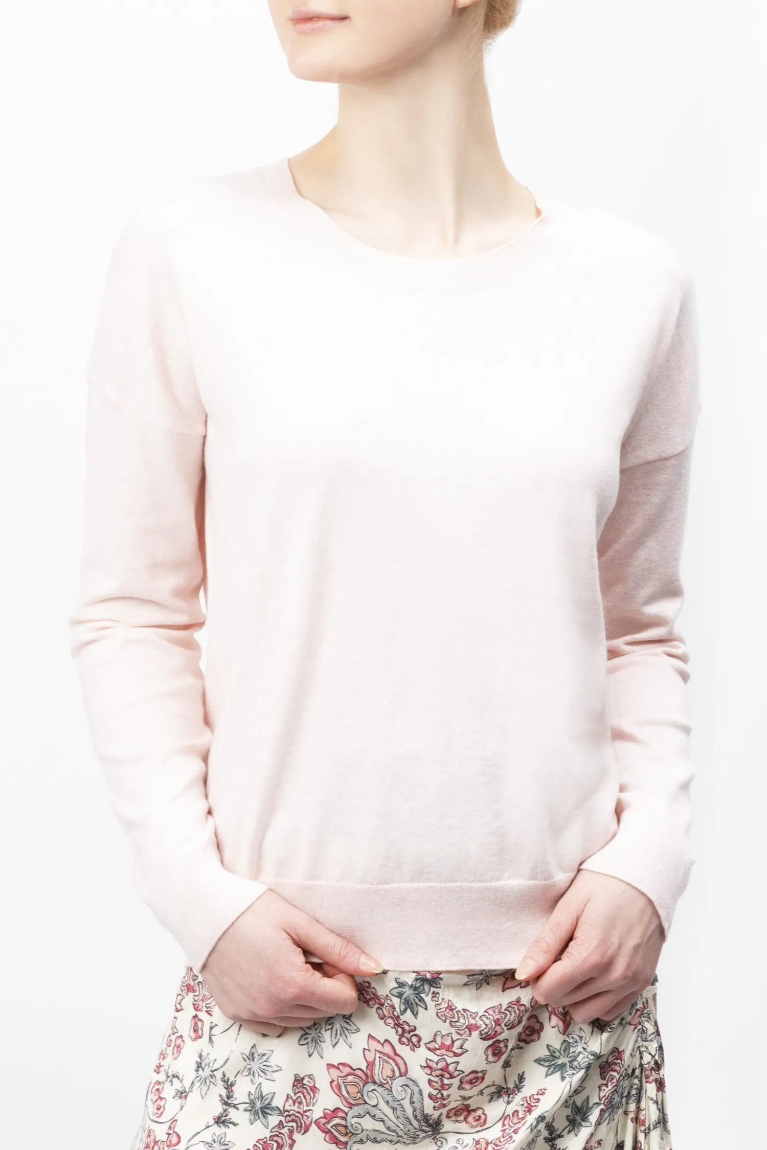Long Sleeved Cotton And Cashmere Blend Sweater