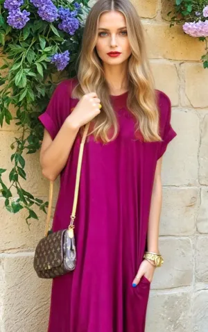 Maddie Berry Purple T-shirt Maxi Dress