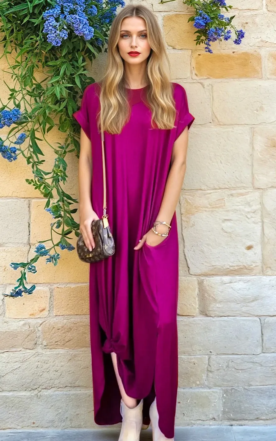 Maddie Berry Purple T-shirt Maxi Dress