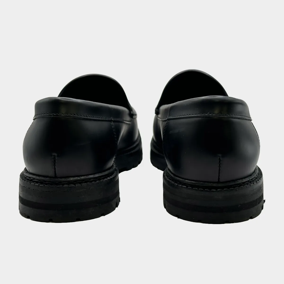 Manolo Blahnik women's black leather loafers