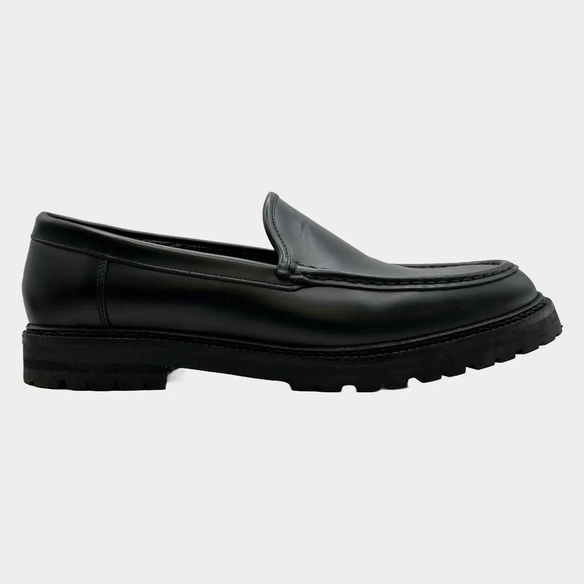 Manolo Blahnik women's black leather loafers