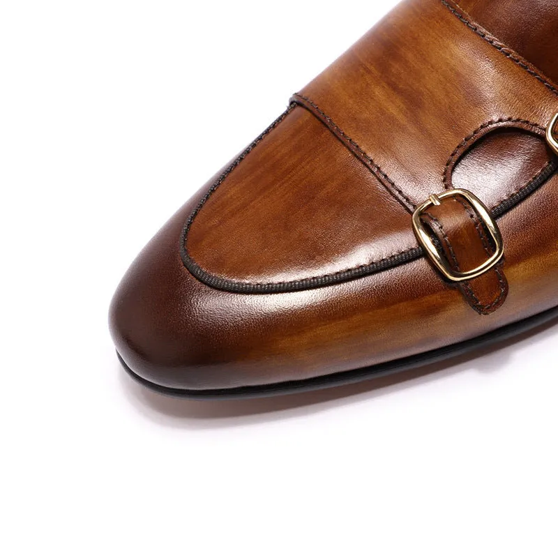Men Casual Buckles Retro Leather Loafers