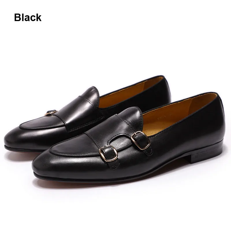 Men Casual Buckles Retro Leather Loafers