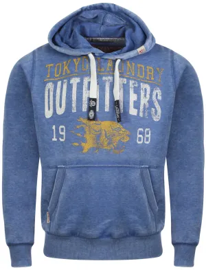 Men's cracked print design blue hoodie - Tokyo Laundry