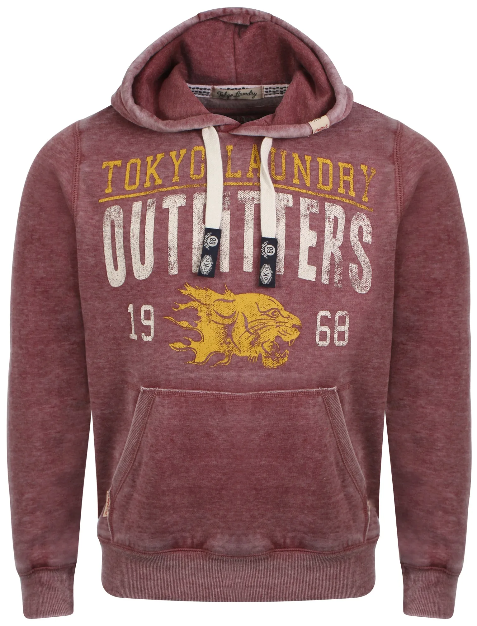 Men's cracked print design red hoodie - Tokyo Laundry