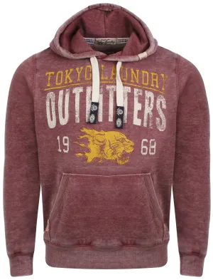 Men's cracked print design red hoodie - Tokyo Laundry