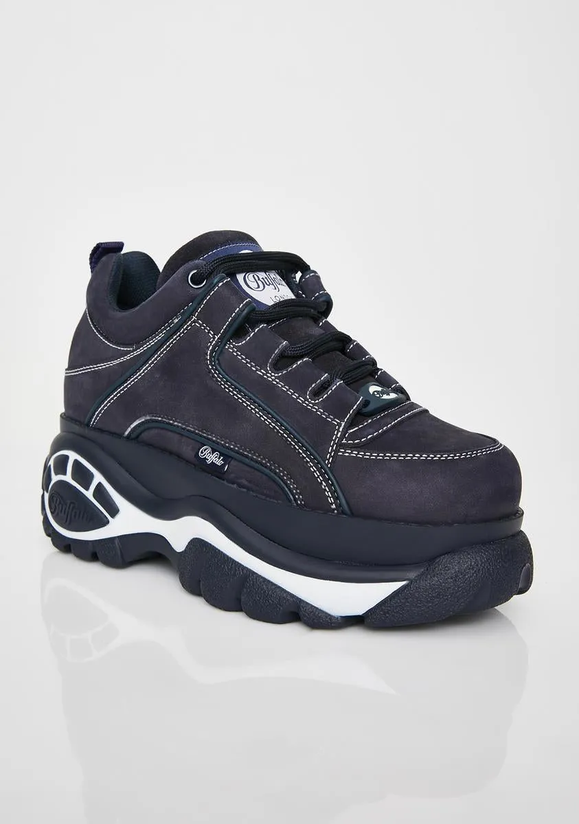 Navy Classic Low Leather Sneakers