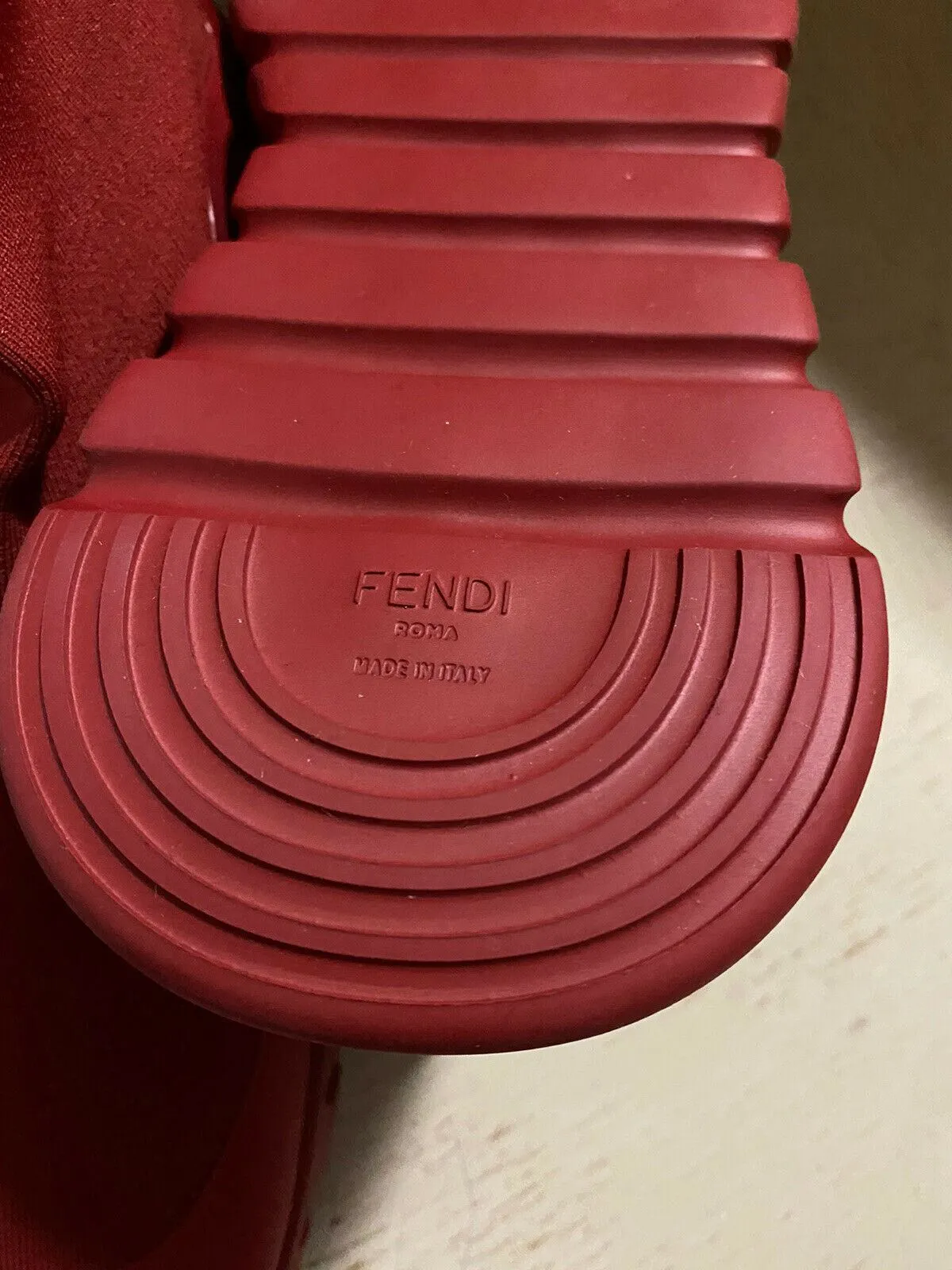 New $850 Fendi Men Logo Sock Runners  Sneakers Shoes Red 10 US/43 Eu Italy